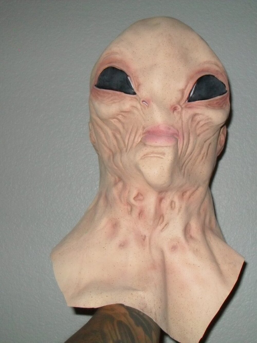 Alien Mask Halloween Fallen Angel Adult Full Head Creature Mask Cream Tan UFO